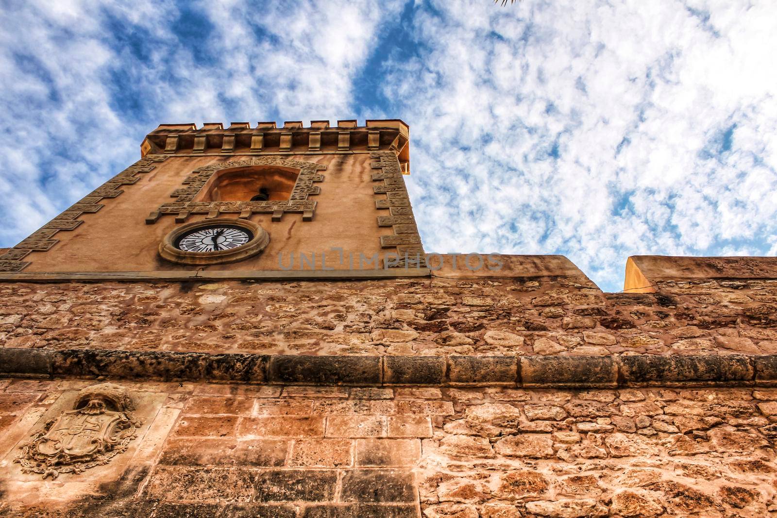 Fortress castle of the fishing village of Santa Pola, Alicante, Spain