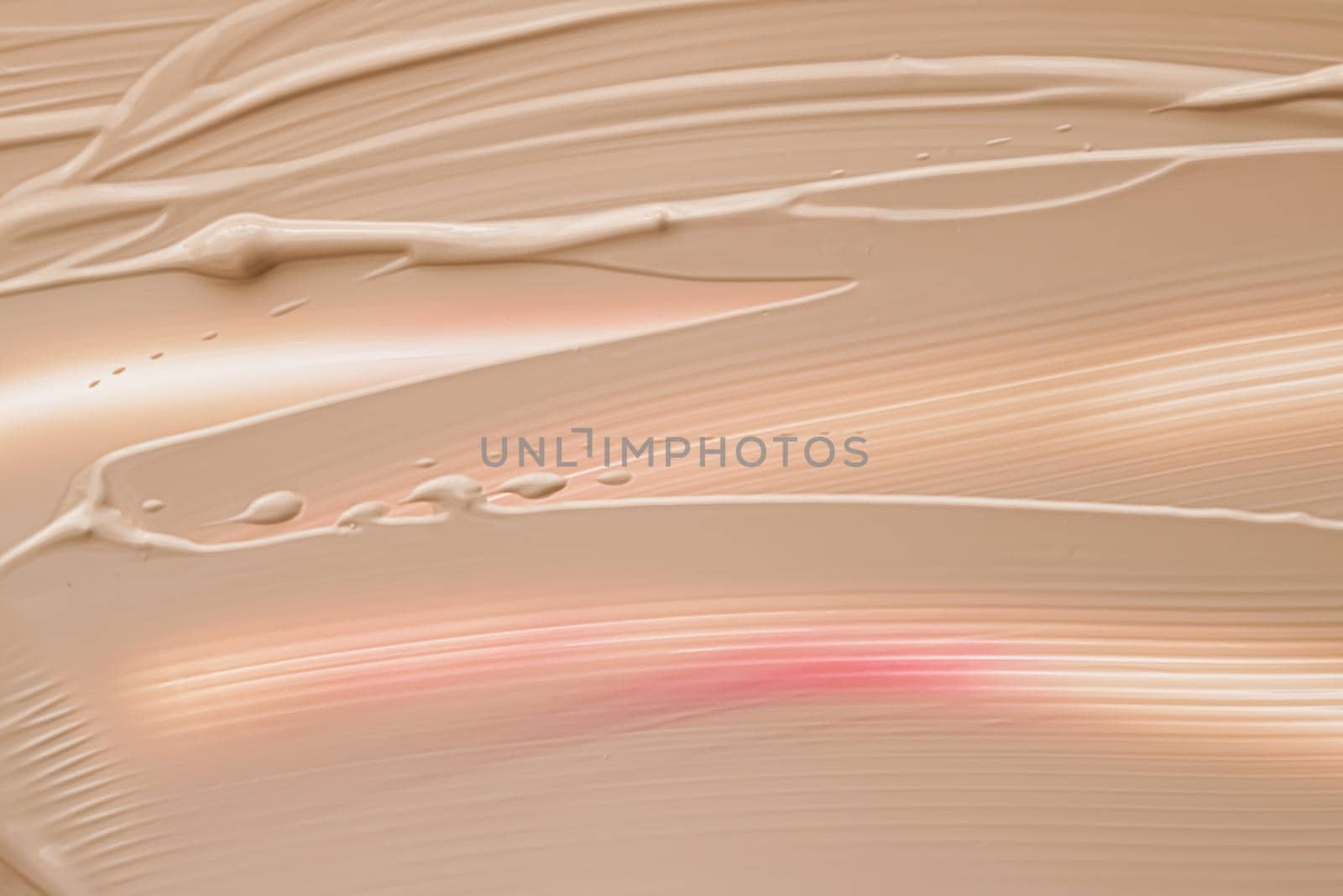 Beige cosmetic texture background, make-up and skincare cosmetics product, cream, lipstick, foundation macro as luxury beauty brand, holiday flatlay design.