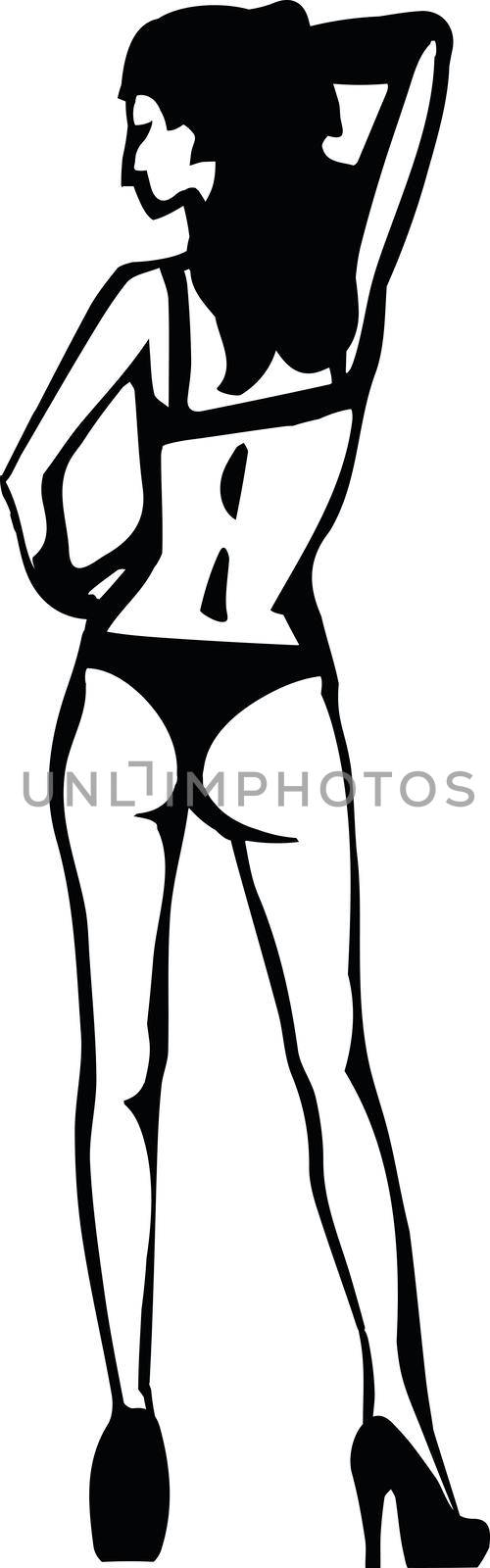 Woman silhouette in lingerie. by aroas