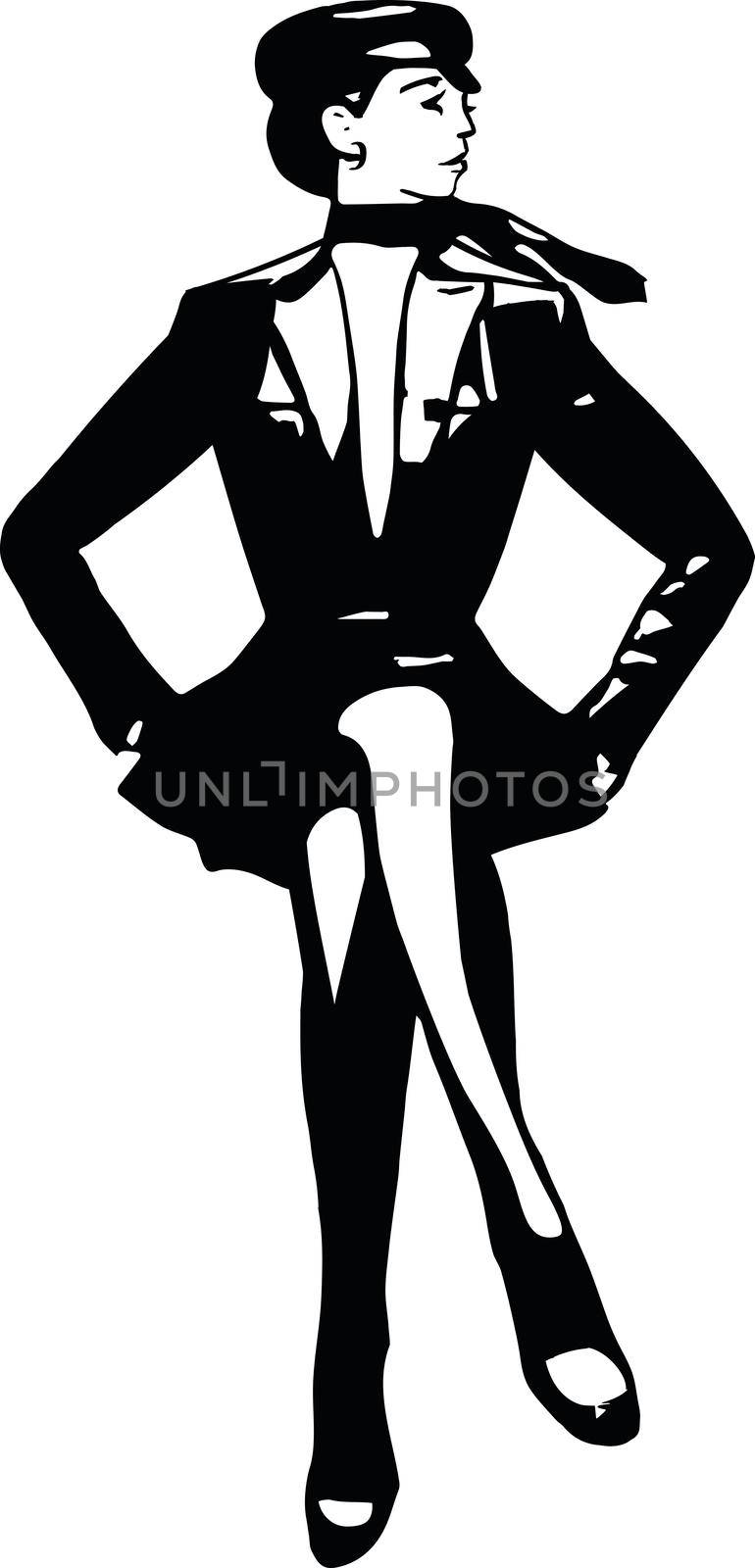 woman stewardess in uniform Vector illustration