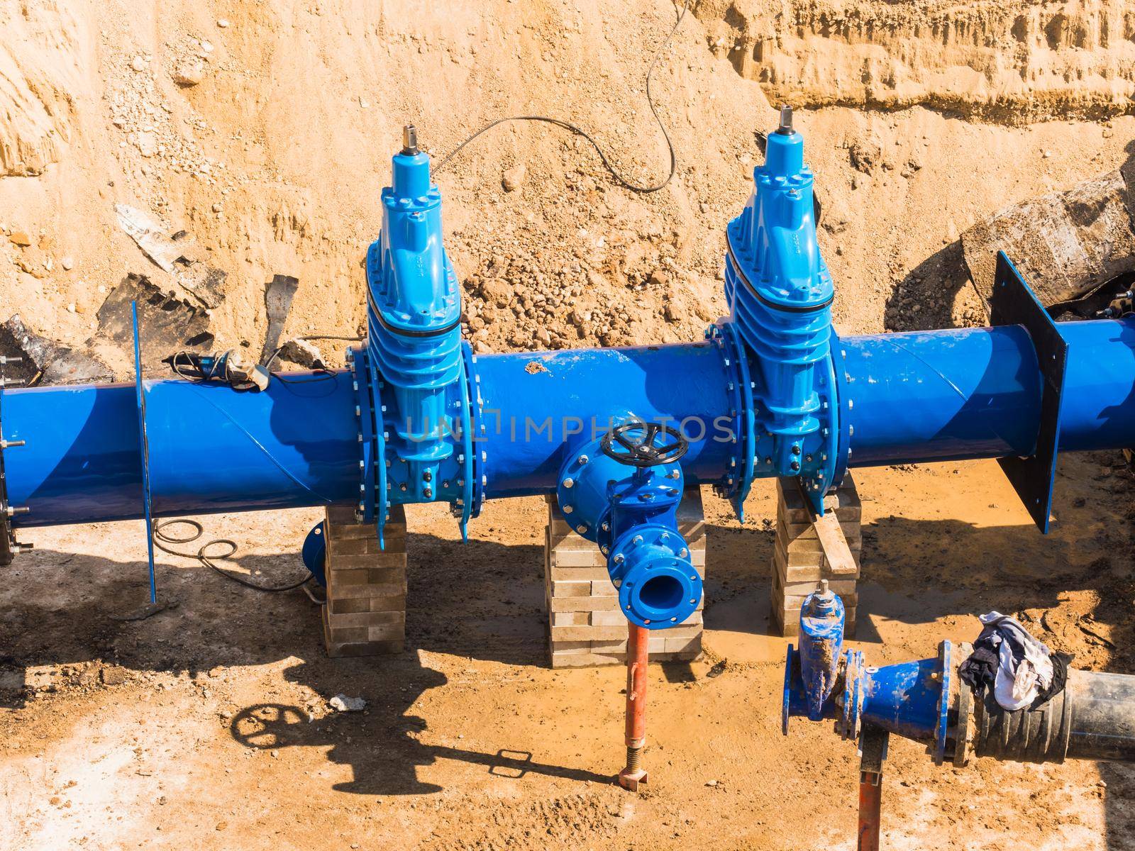 Replacement of water pipes networks.  Waterworks main pipeline for the supply by rdonar2