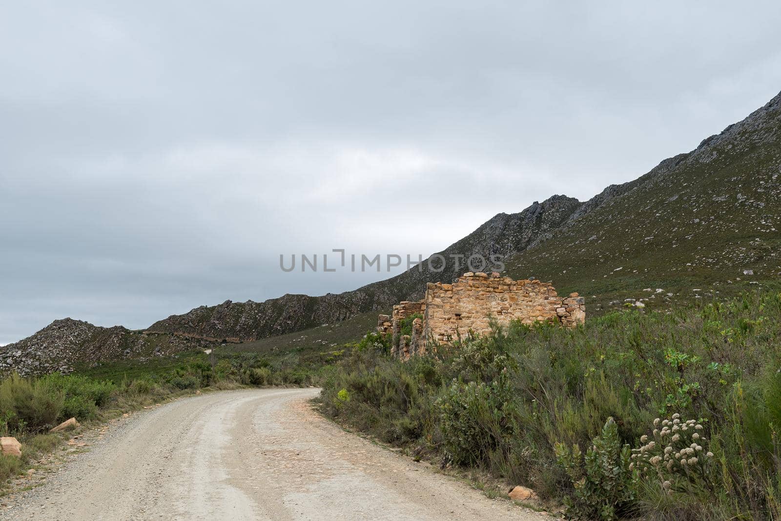 Ruins of the historic toll house on the Swartberg Pass near Oudthoorn in the Western Cape Karoo