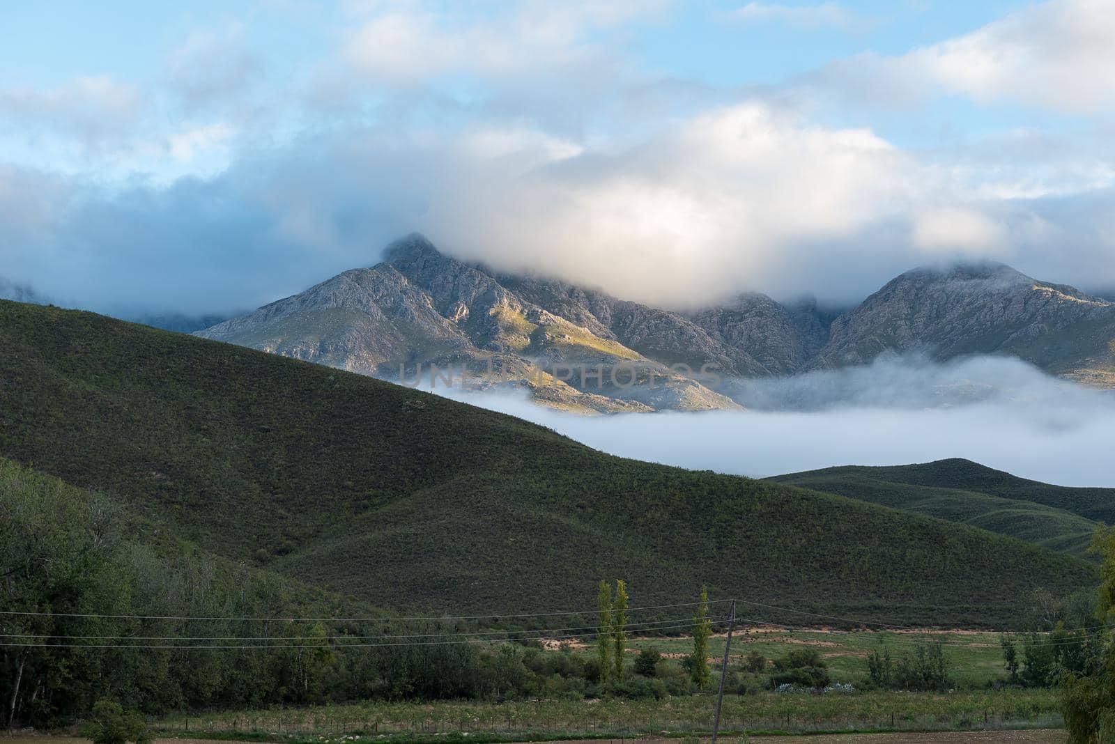 View of the Swartberg Mountains at Kruisrivier in the Western Cape Karoo