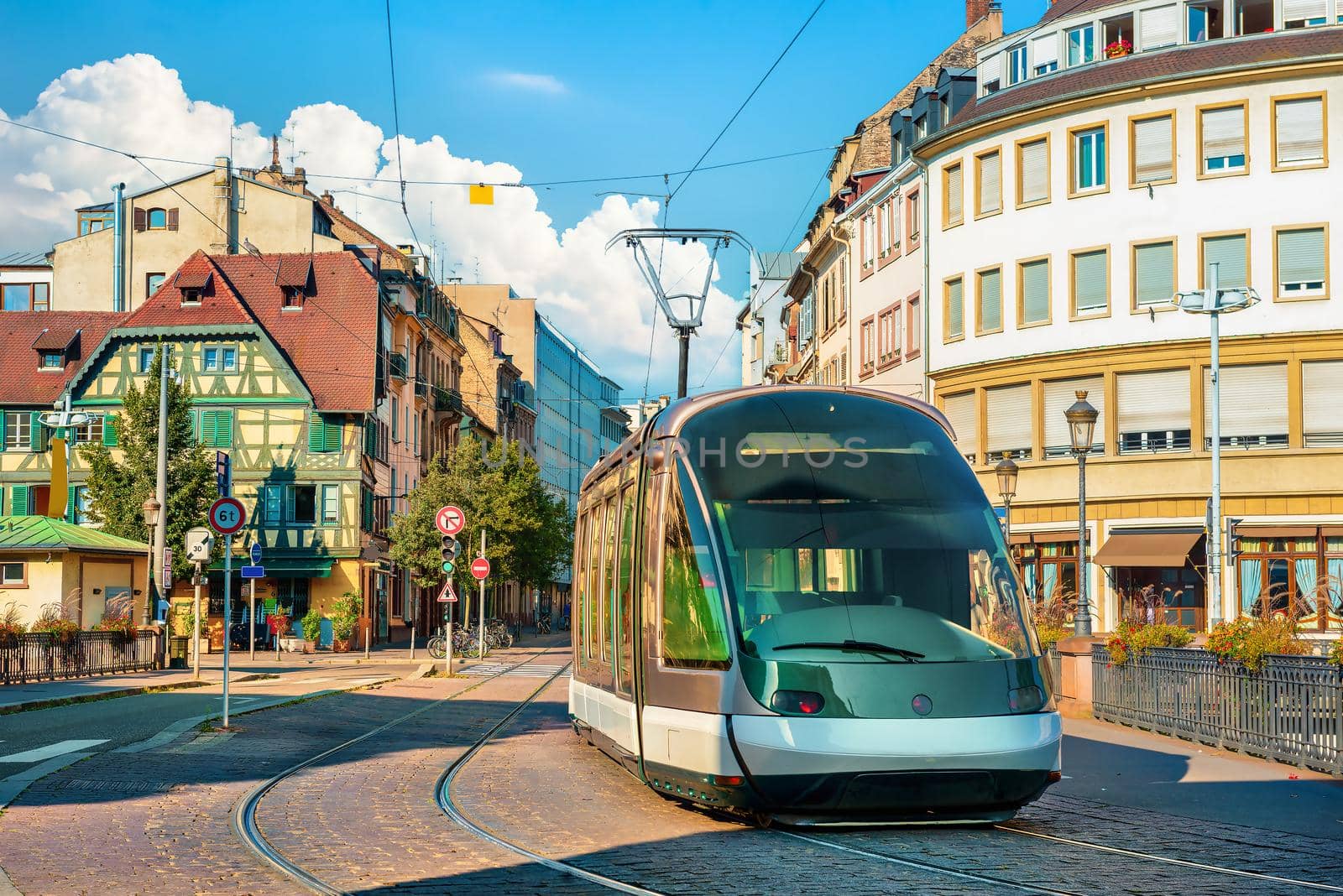 Modern tram in Strasbourg by Givaga
