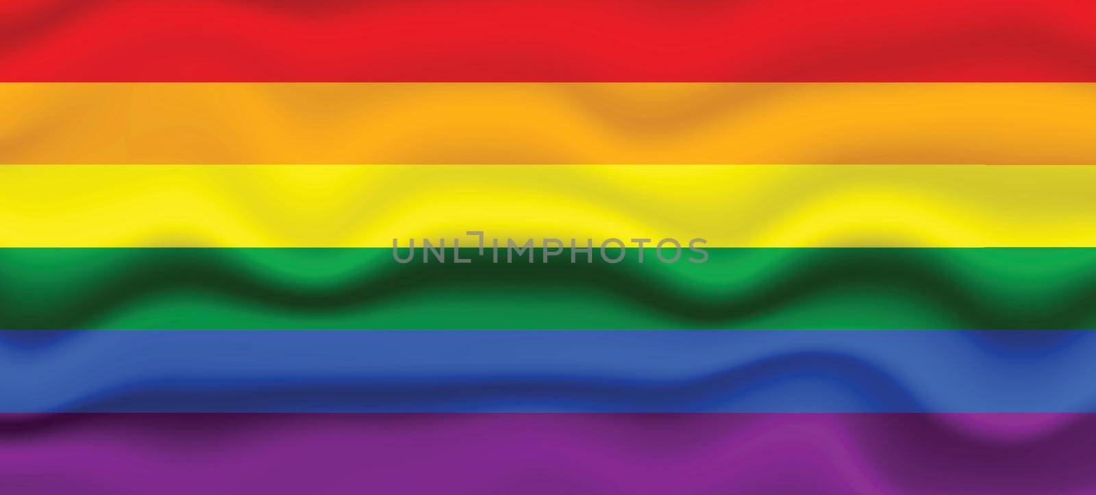 Flag LGBT squared icon, badge or button. Template design, vector illustration. Love wins. LGBT symbol in rainbow colors. Gay pride silk textile background.