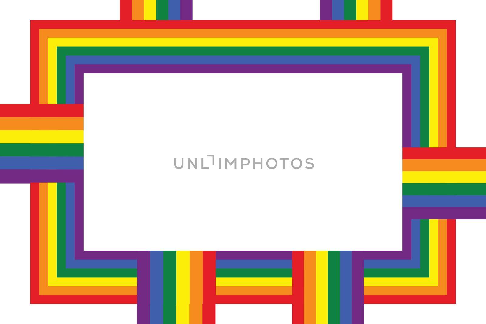 Flag LGBT icons, squared frame. Template border, vector illustration. Love wins. LGBT symbols in rainbow colors. Gay pride collection.