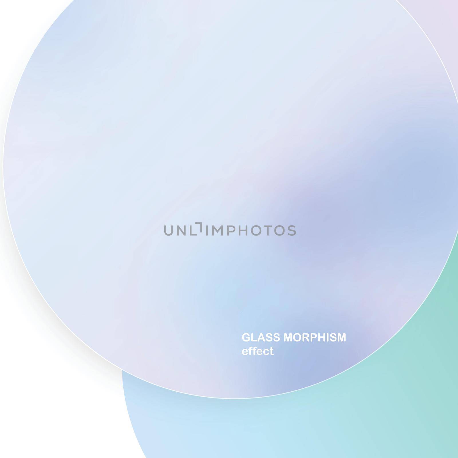 Modern background with glass morphism vector effect. Transparent glass card design. Glassmorphism trend style. Abstract banner with colored, white circles with blur and shadows. Vector illustration by allaku