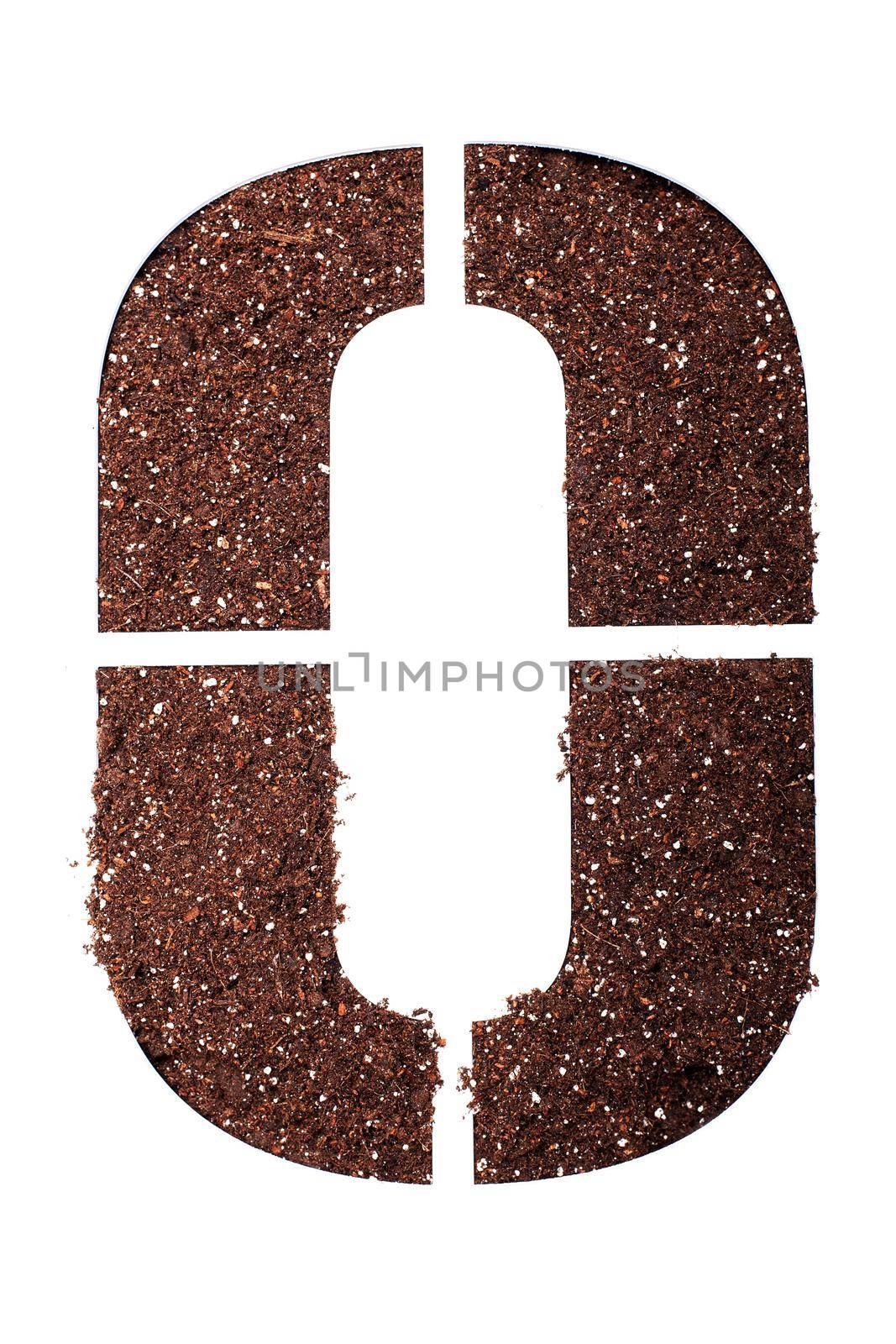 stencil letter O made above dirt on white surface by kokimk