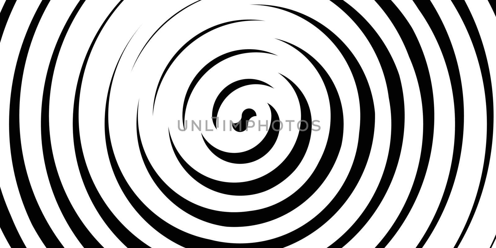Swirl hypnotic black and white spiral. Monochrome abstract background. Vector flat geometric illustration.Template design for banner, website, template, leaflet, brochure, poster by allaku