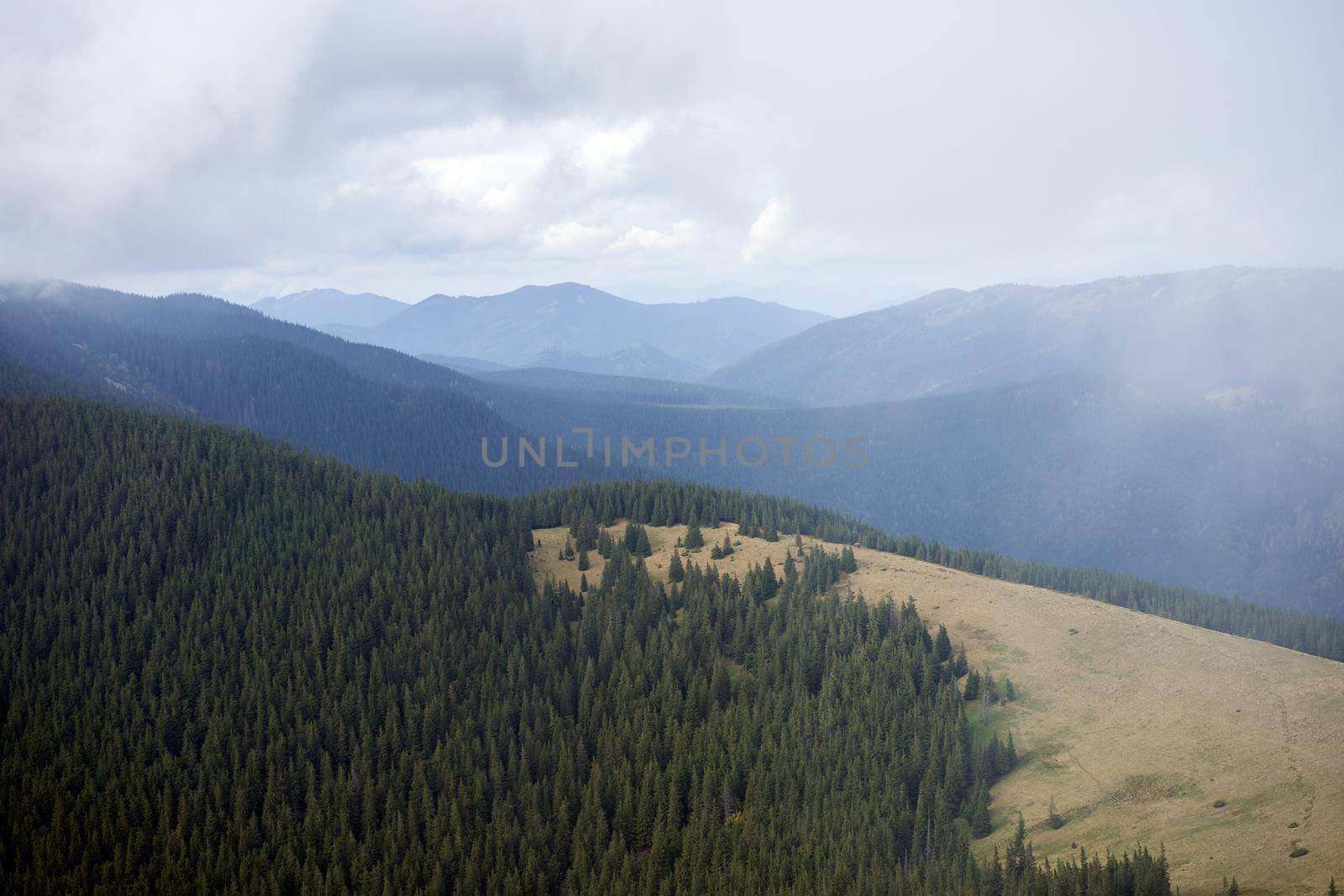 mountain landscape with cloud sky Carpathian Ukraine Beautiful landscape view