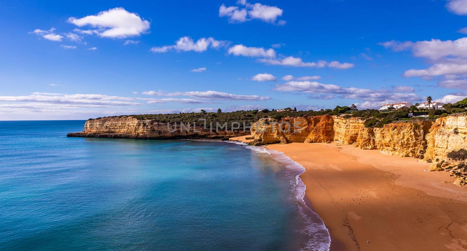 Beach and cliffs of Senhora da rocha, in Lagoa, Algarve, Portugal