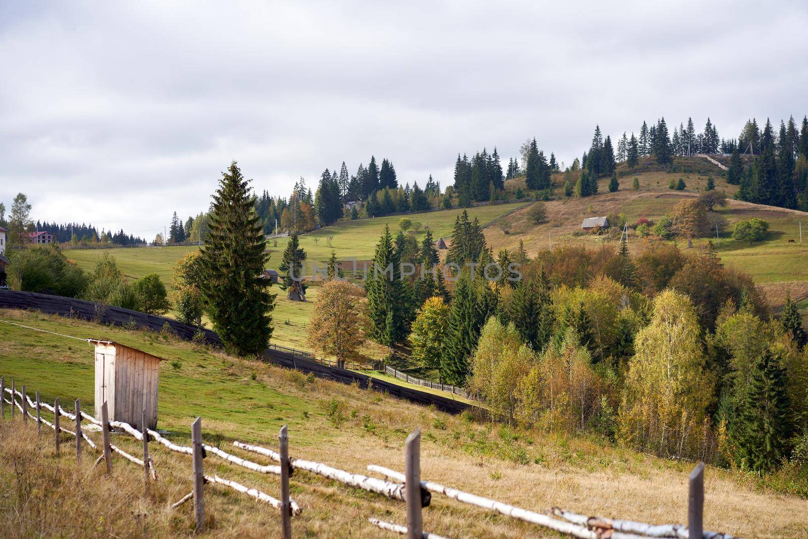 mountain landscape with cloud sky Carpathian Ukraine Beautiful landscape view