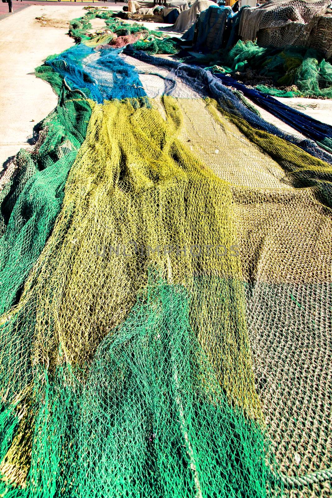 Fishing nets background in the port of Santa Pola, Alicante