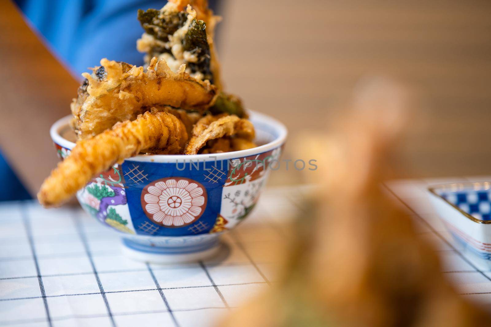 Macro shot of Japanese fried shrimp