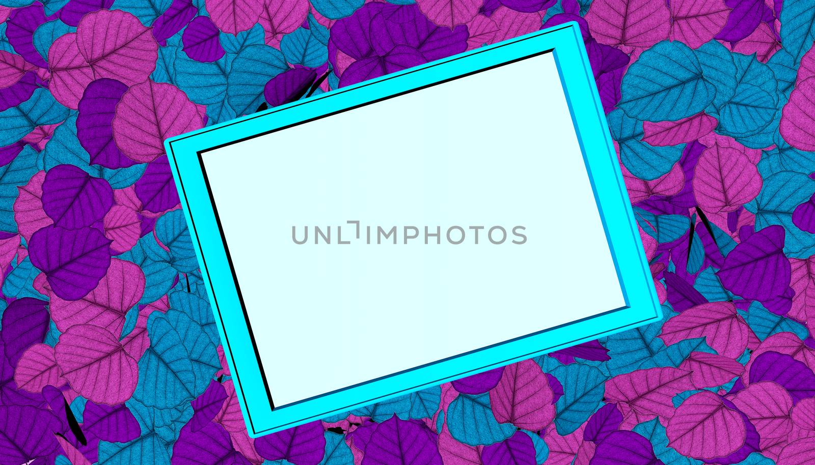 Leaf abstract framed background concept 3d rendering