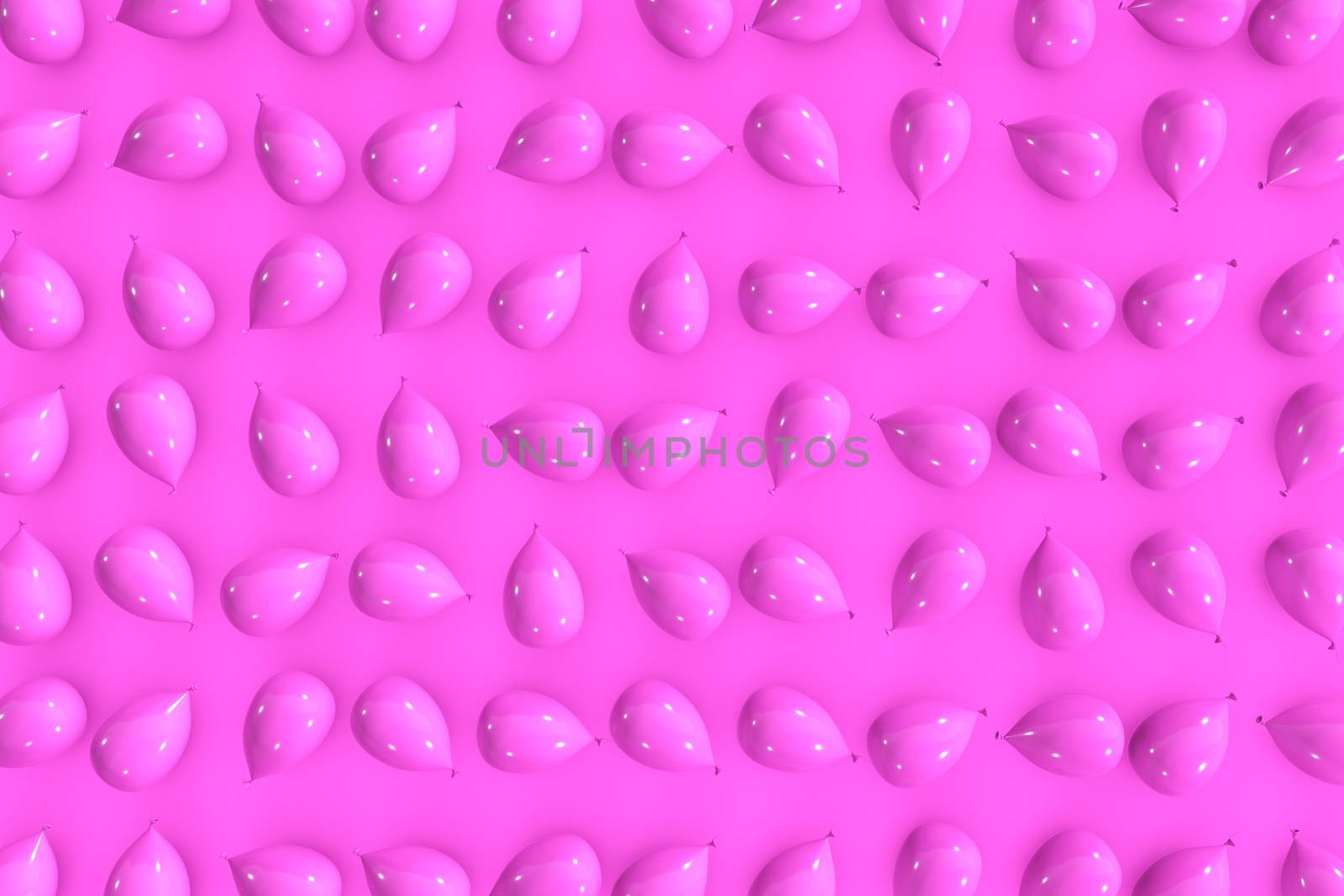 Pink baloons background 3d rendering abstract minimalistic design