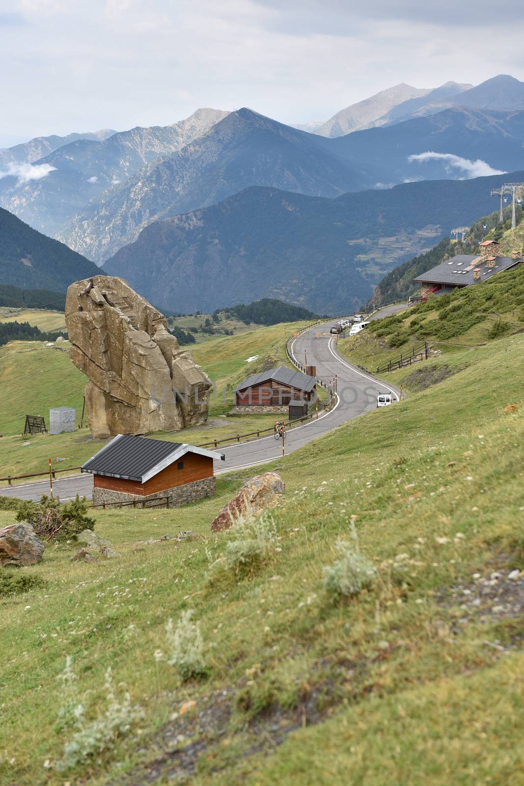 Sunny day in Els Cortals de Encamp, Andorra.