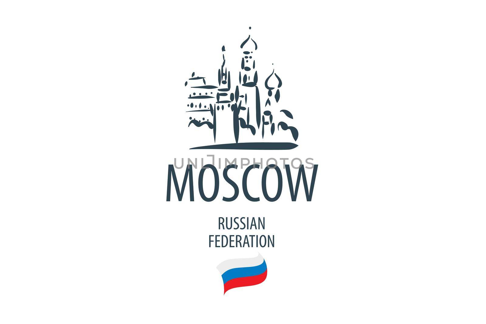 Vector Russia sign drawn by hand on a white background.