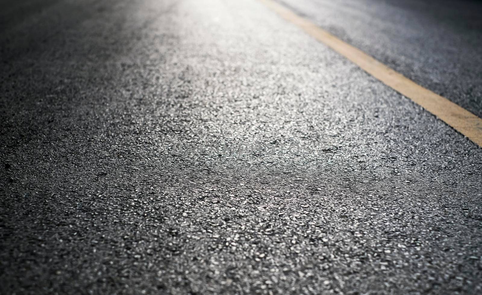 Blank asphalt road with light