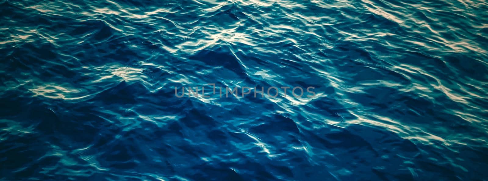 Deep blue ocean water texture, dark sea waves background as nature and environmental design by Anneleven