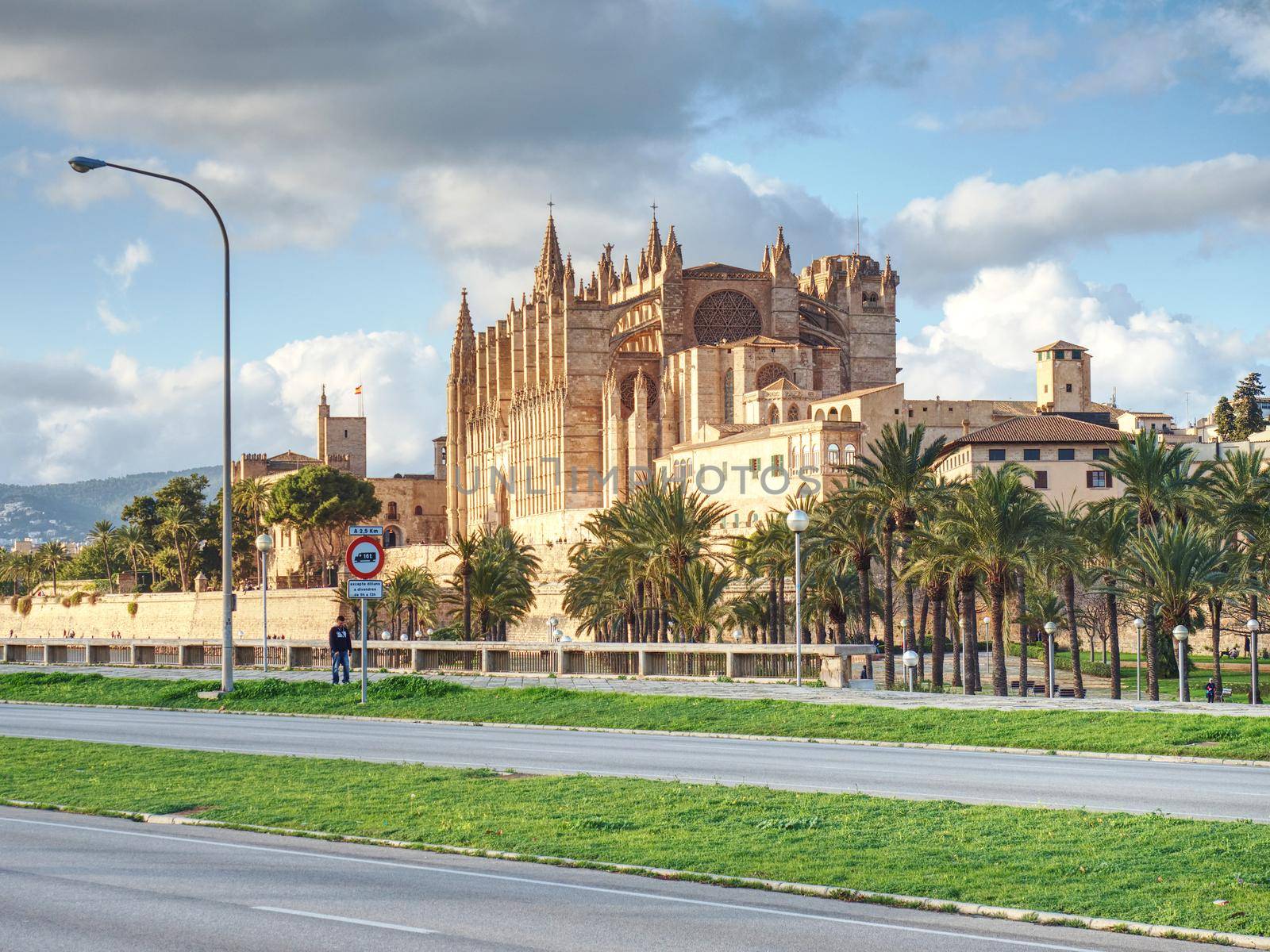 La Seu, the gothic medieval cathedral of Palma de Mallorca, Spain. 26th of January 2020