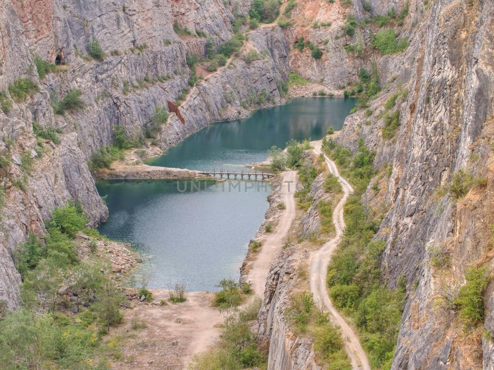 Big America - Velka Amerika, abandoned dolomite quarry South from Prague, Czech Republic. Popular place for tourists and filmmakers.