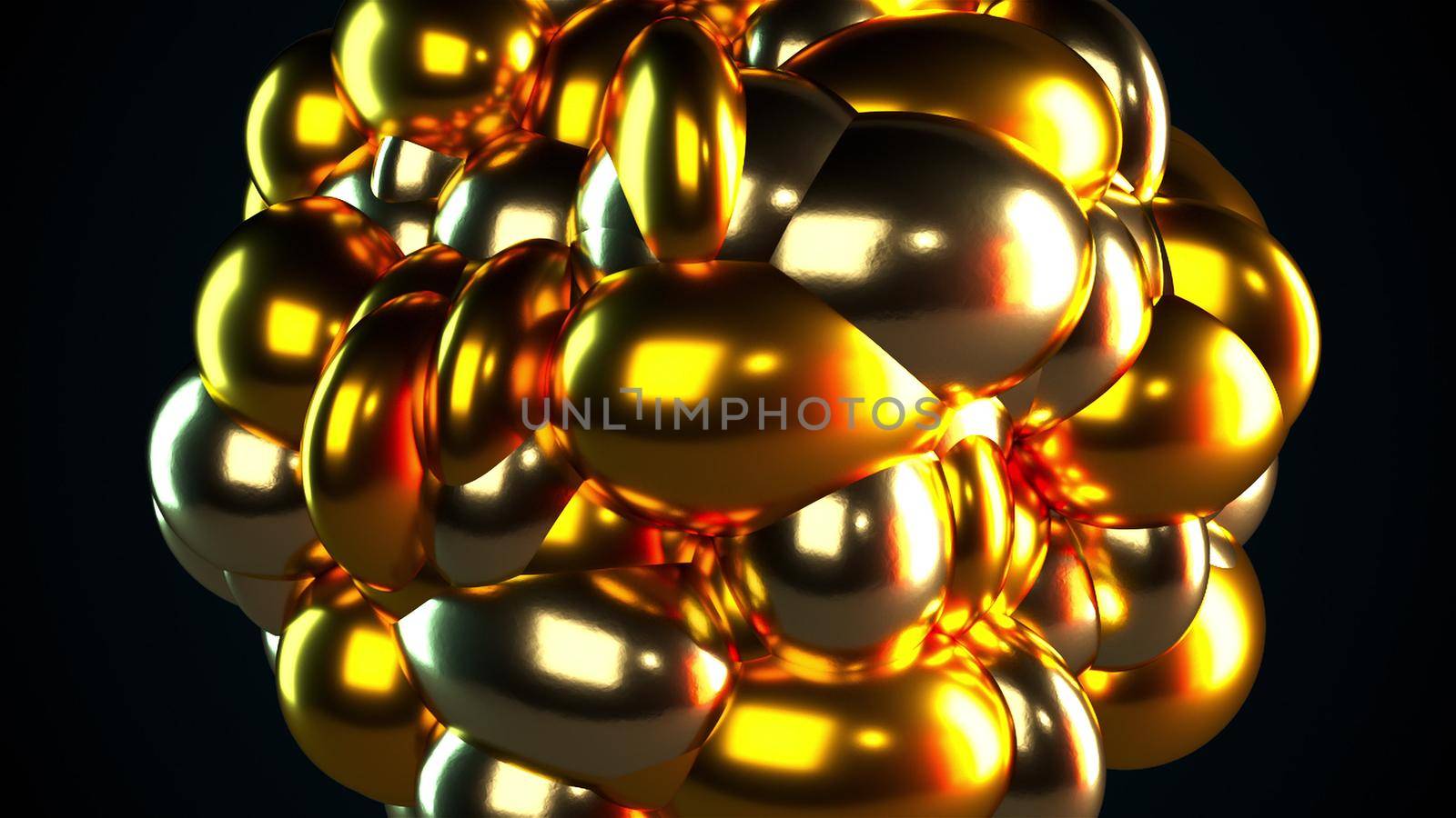 Abstract golden sphere with geometric bubbles by nolimit046