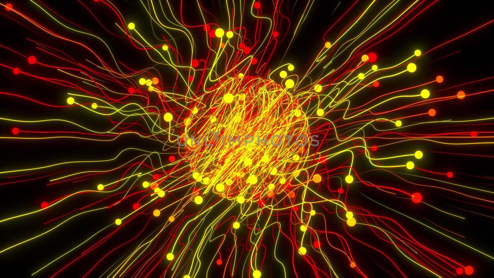 Tangled ball fluttering energy lines. by nolimit046