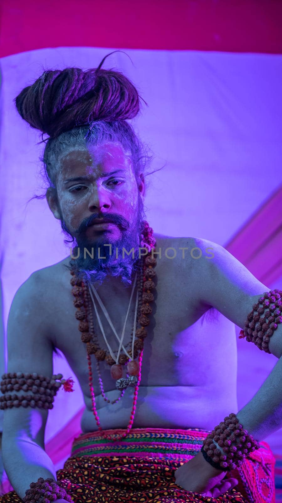 Indian Saints in their traditional way of Yog Mudra, meditating by stocksvids