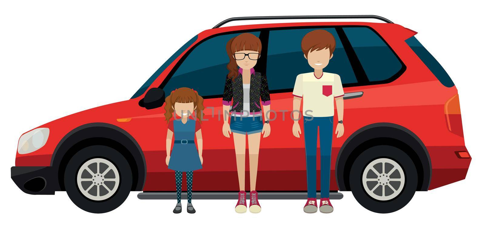 Family and car by iimages