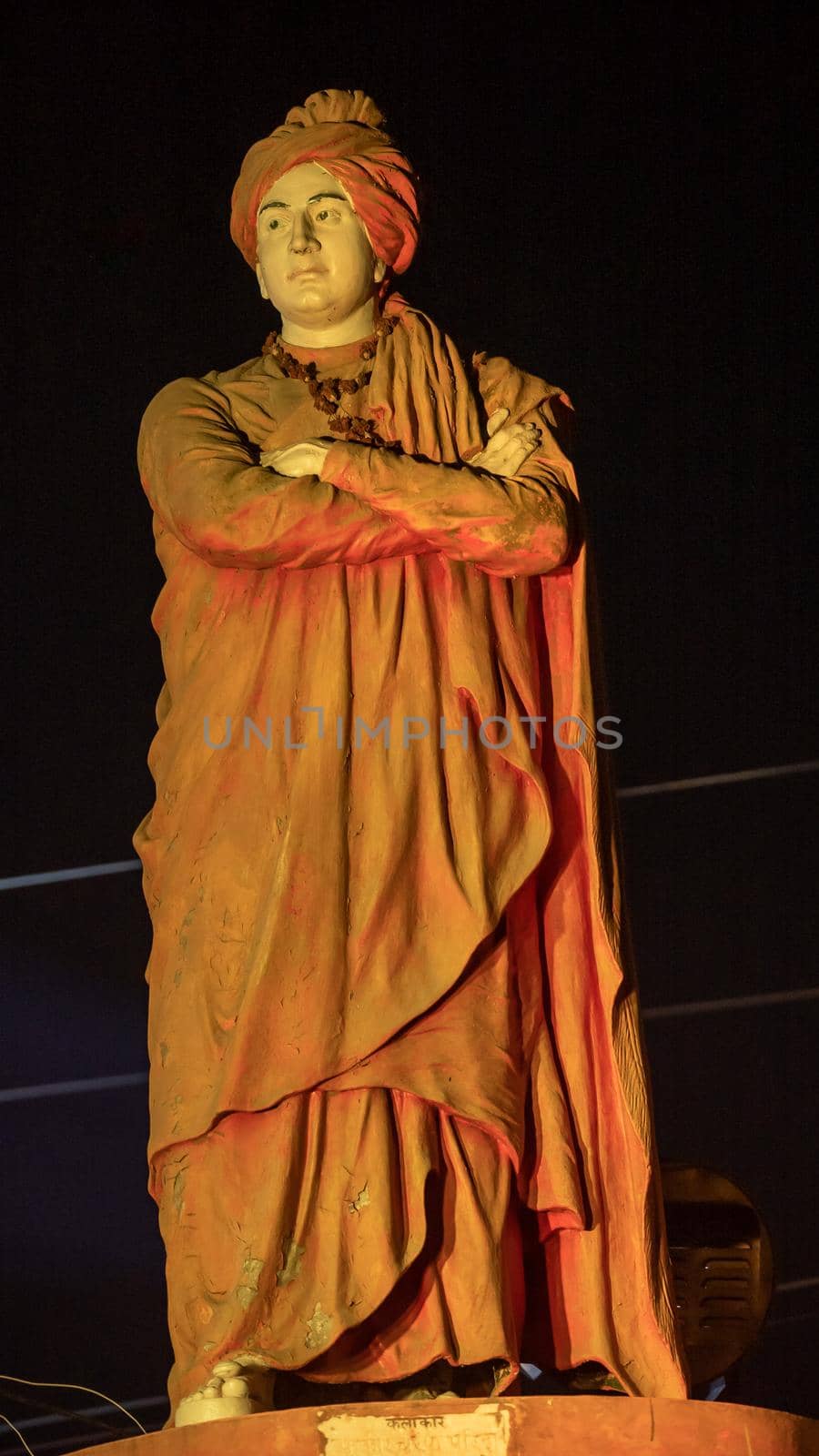 Statue of Indian Hindu monk Swami Vivekananda,Vivekananda was inclined towards spirituality. Sttue in Haridwar, Uttarakhand India, by stocksvids