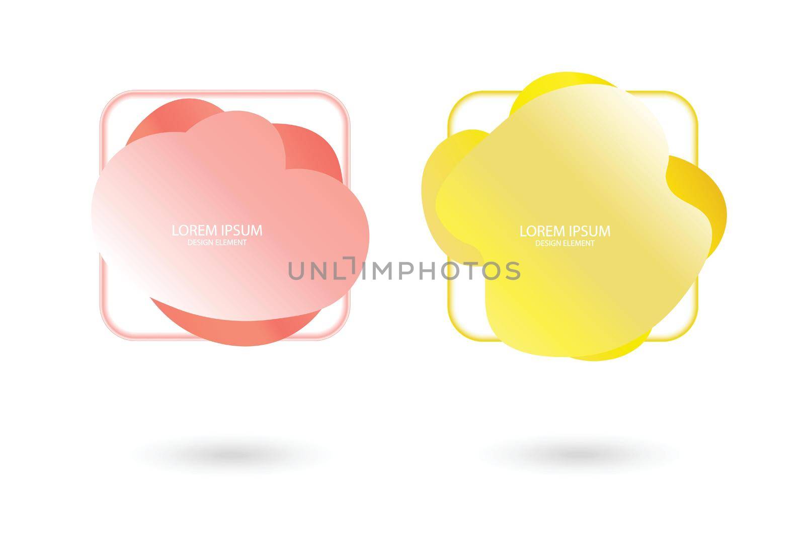 Fluid frame isolated on white background. Set of abstract liquid shapes, colorful elements, gradient waves with geometric lines, dynamical forms. Vector flat design for banners, flyers, business card.