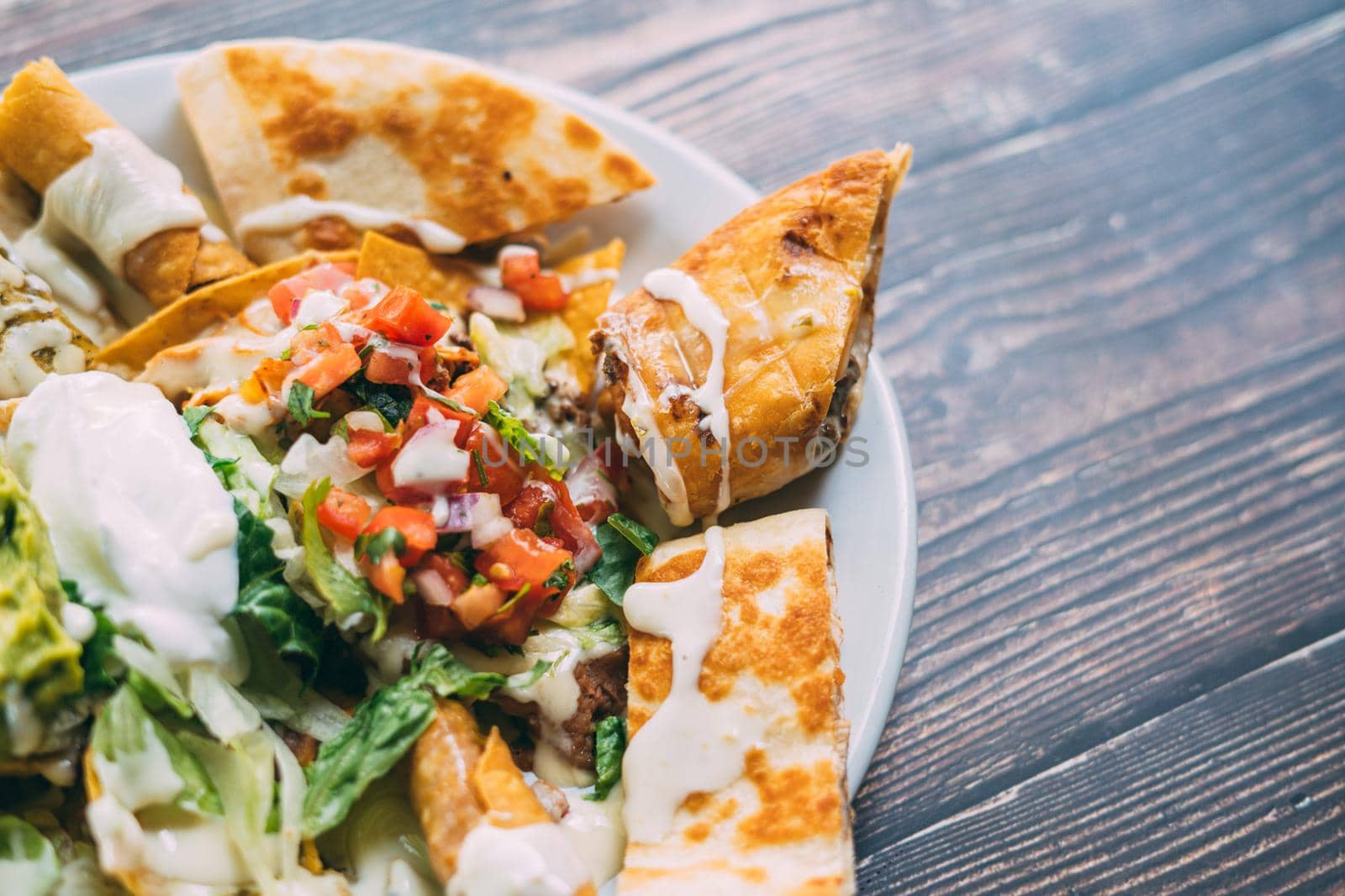 A delcious quesadillas platter snack