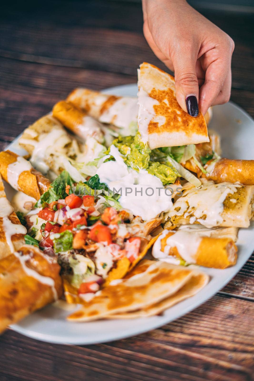 A delcious quesadillas platter snack