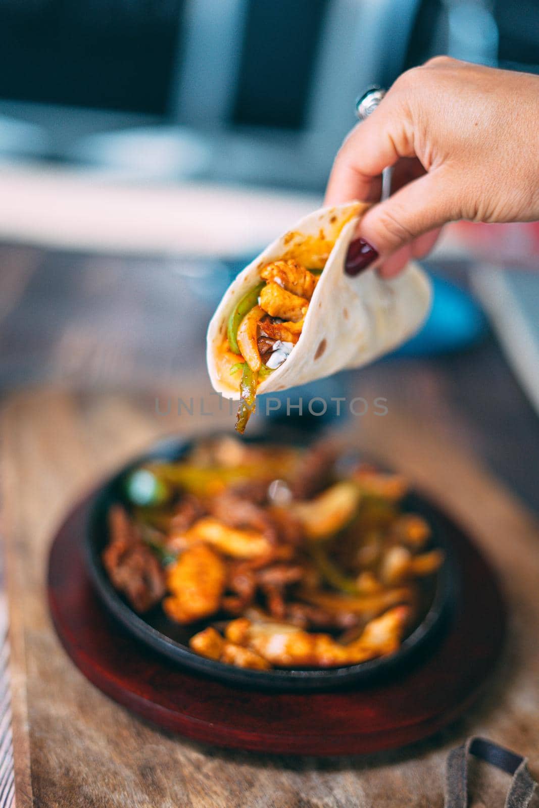 A pan of delicious taco fillings