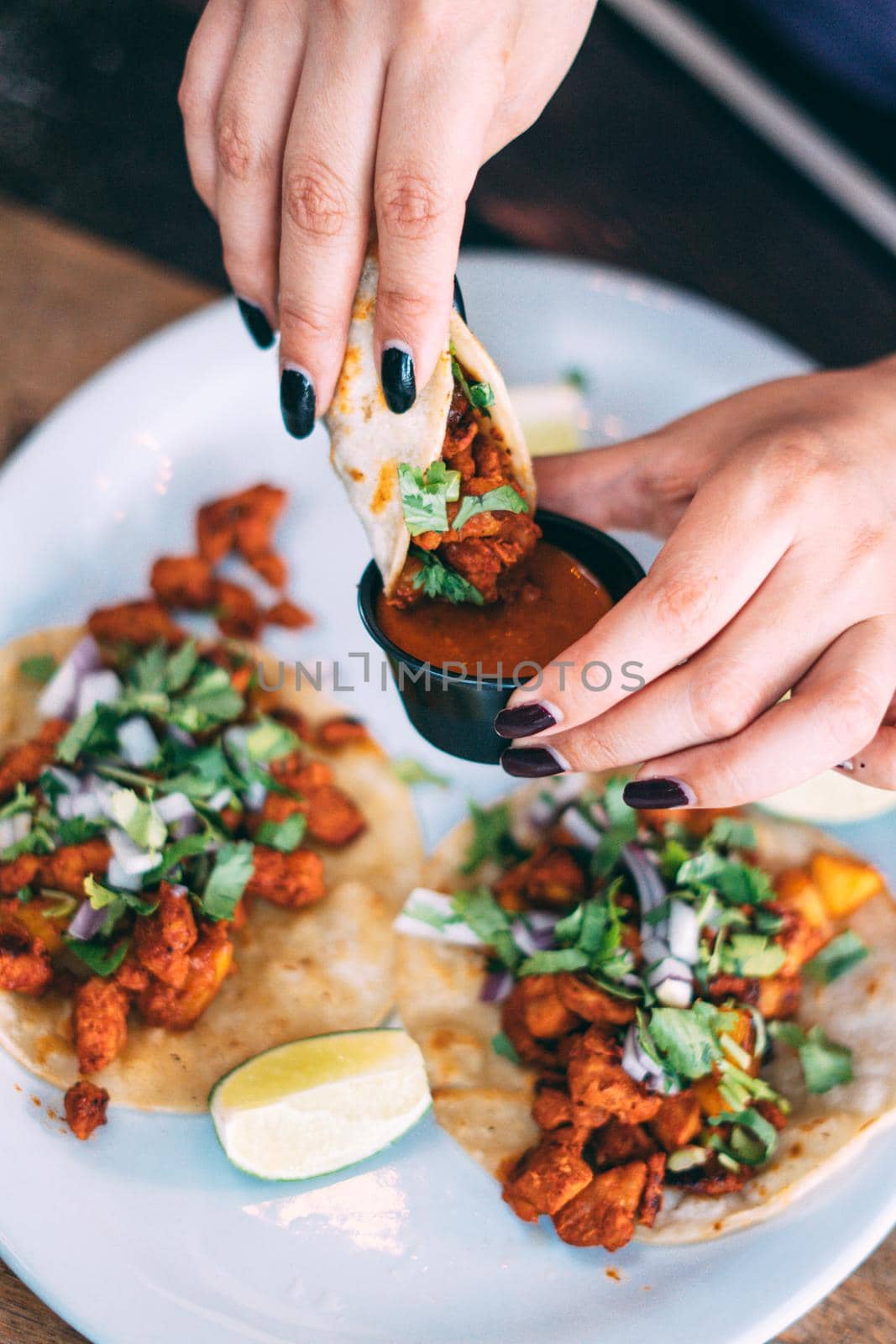 A plate of tacos and tortilla by castaldostudio