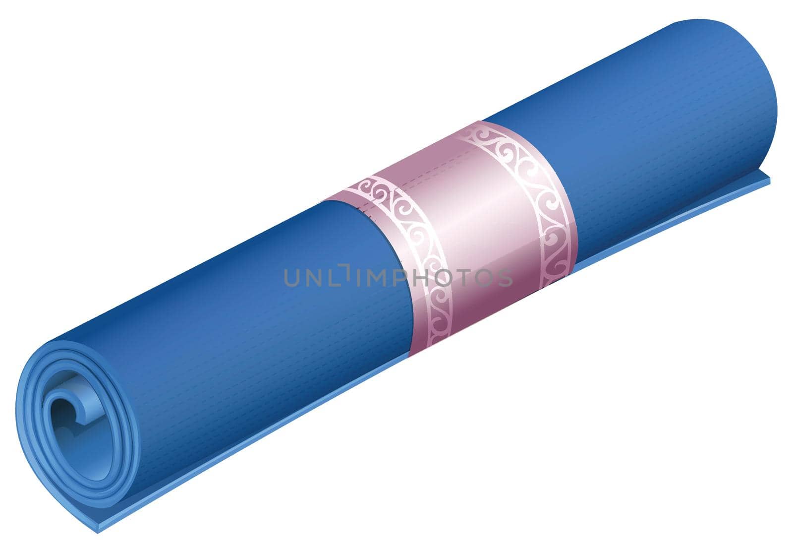 Rolled yoga mat on white by iimages