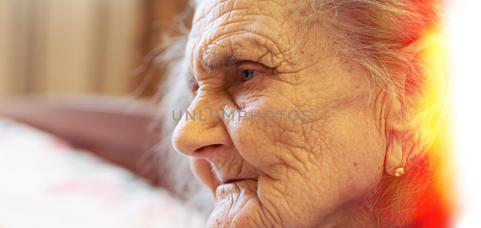 Old woman. Portrait of very old tired woman in depression. 