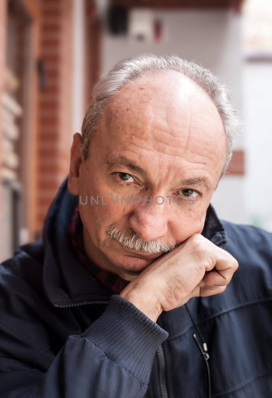 Portrait of an thoughtful elderly man