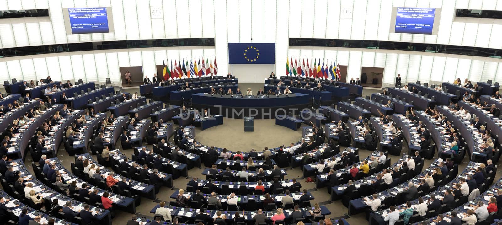 Plenary room of the European Parliament by palinchak