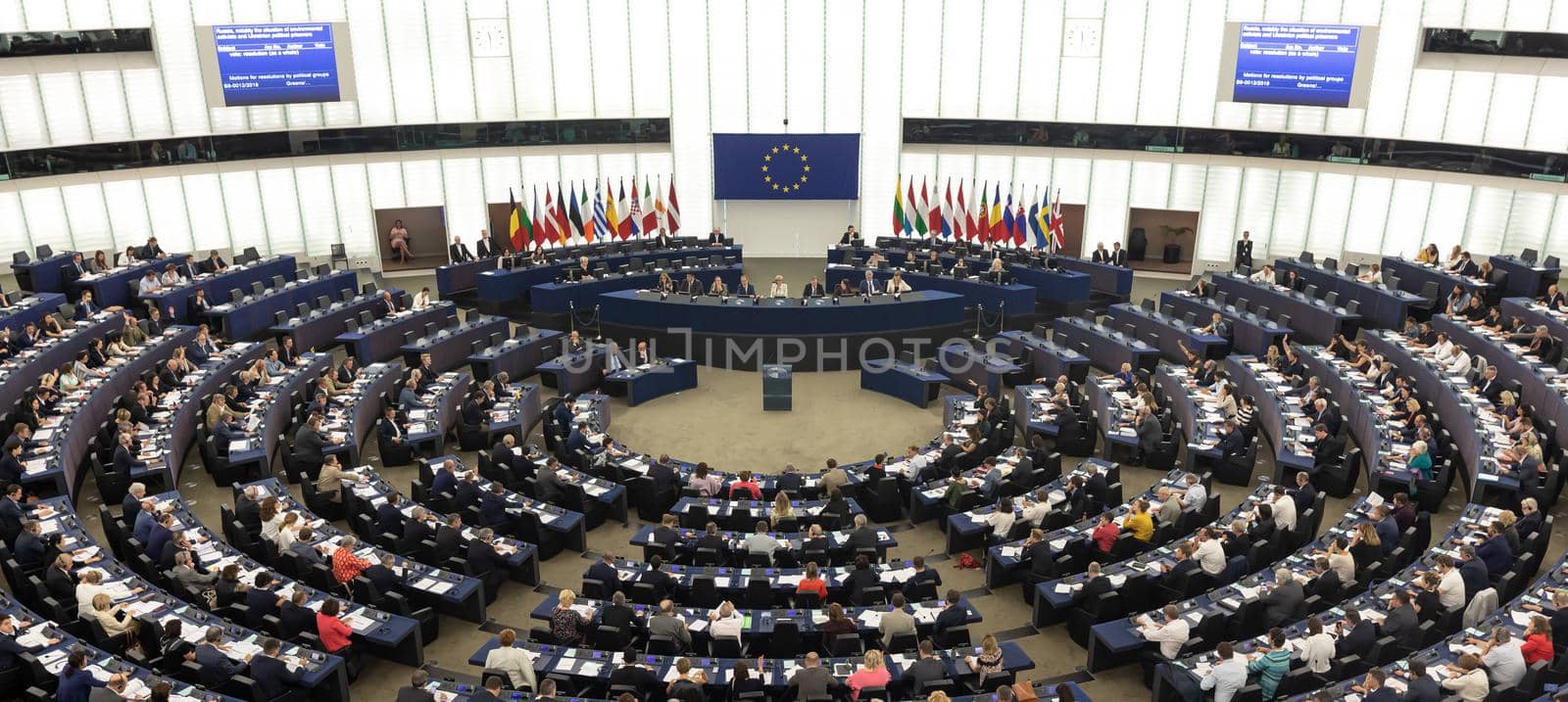 Plenary room of the European Parliament by palinchak