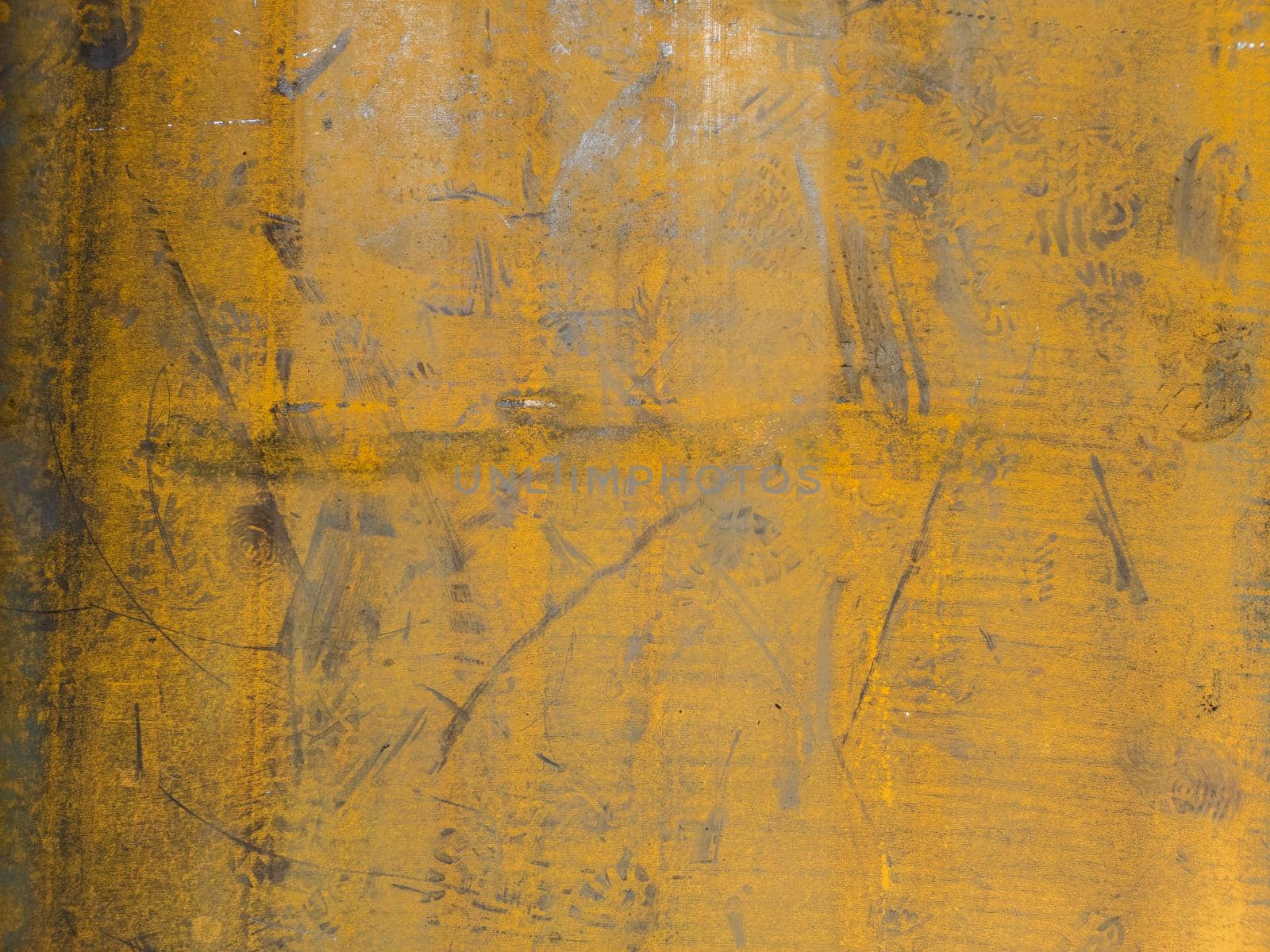 flat dry yellow rusted iron flat sheet surface close-up background and texture