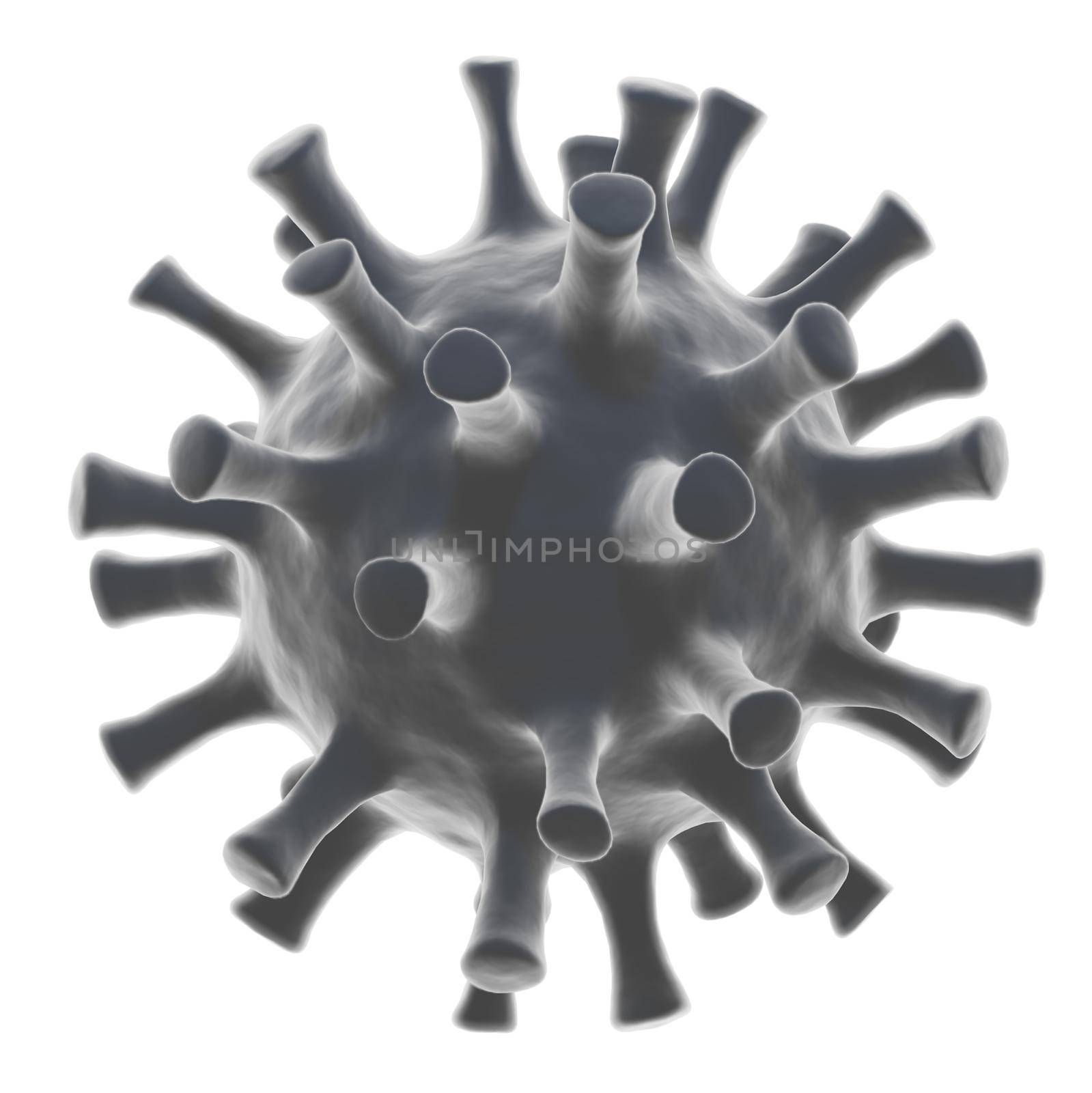 isolated 3d render of corona virus for covid 19 flu pandemic.