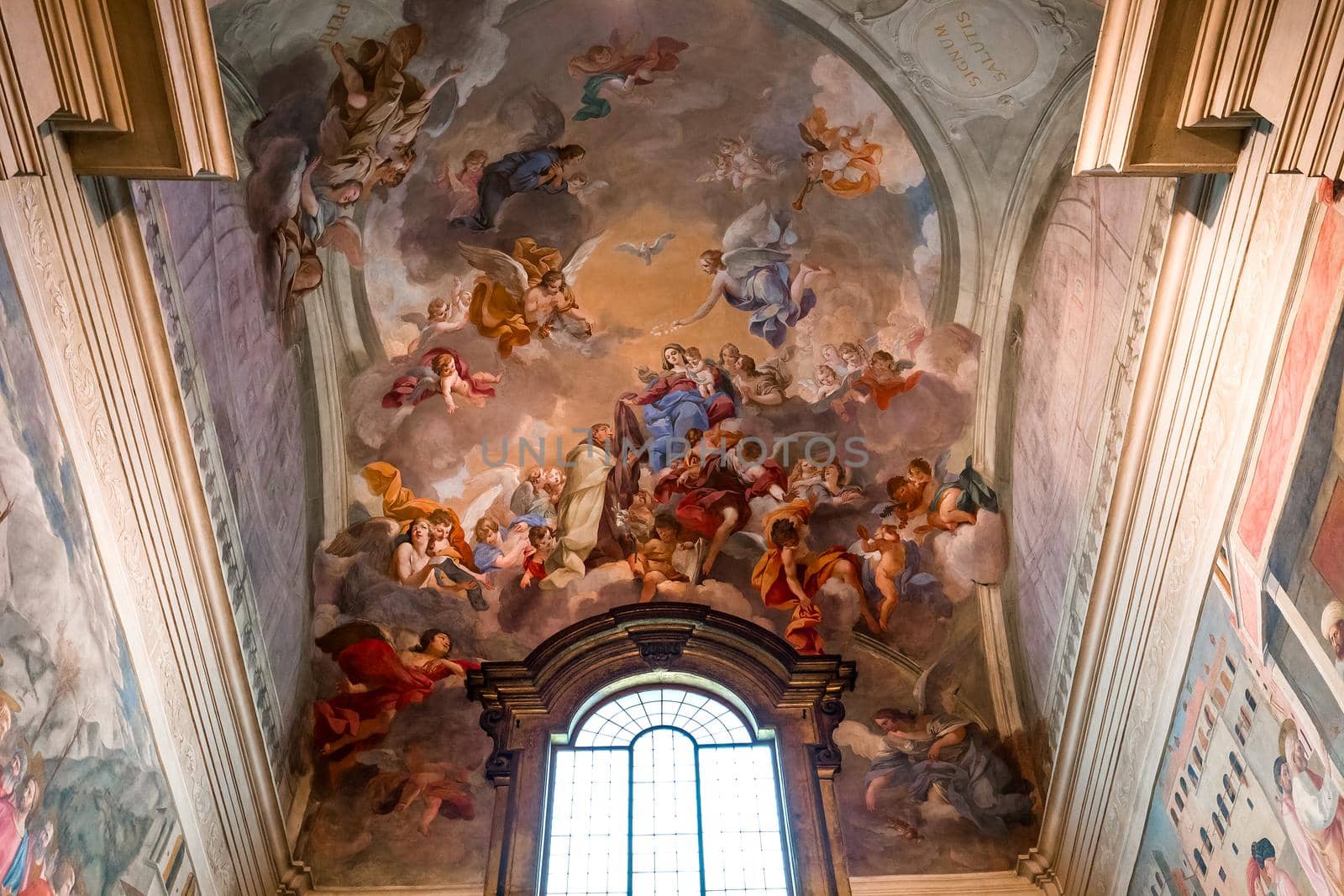 FLORENCE, ITALY, OCTOBER 23, 2015 : interiors and architectural details of Brancacci chapel, october 23, 2015 in Florence, Italy