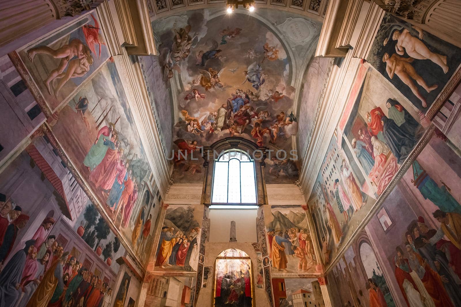 FLORENCE, ITALY, OCTOBER 23, 2015 : interiors and architectural details of Brancacci chapel, october 23, 2015 in Florence, Italy