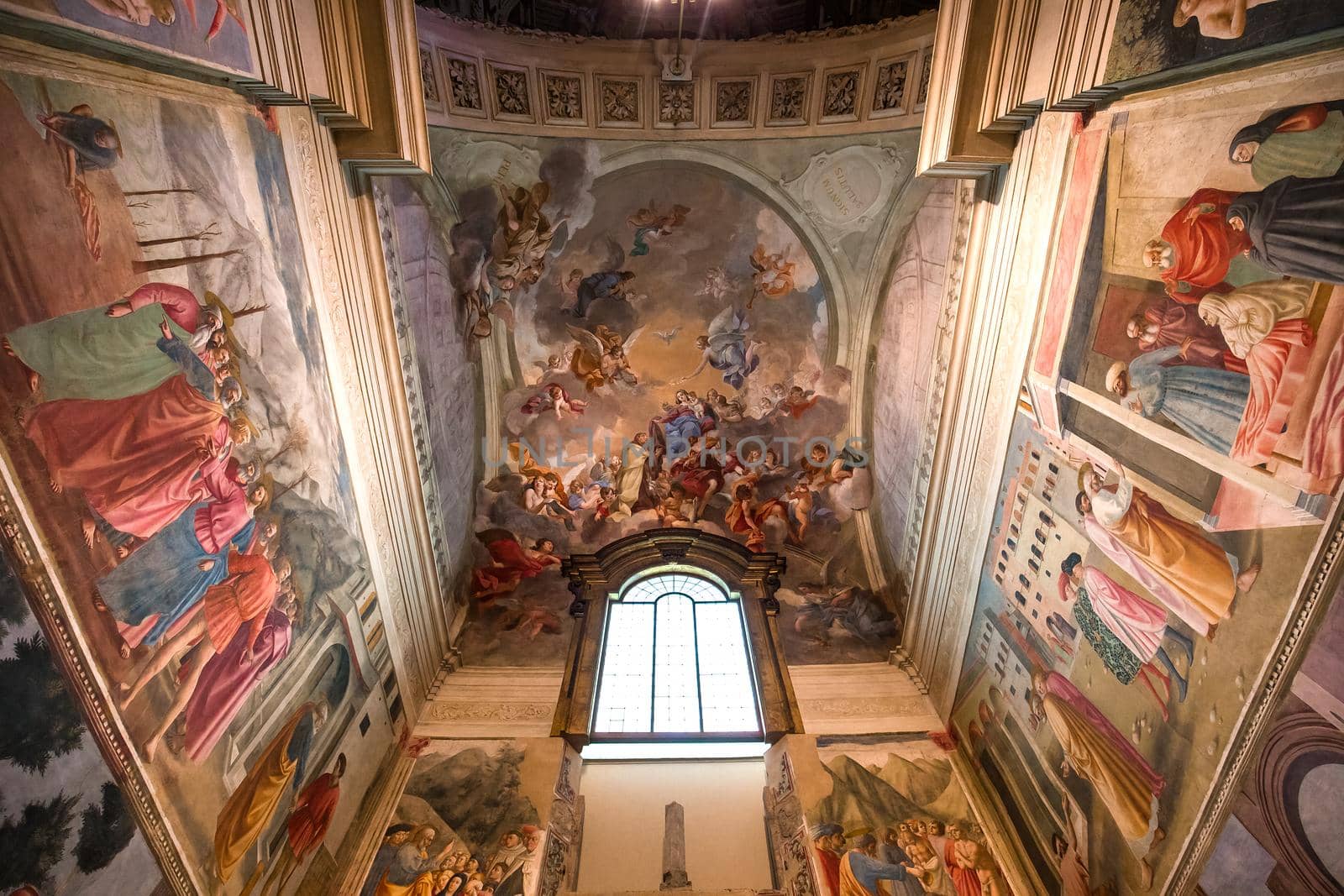 FLORENCE, ITALY, OCTOBER 23, 2015 : interiors and architectural details of Brancacci chapel, october 23, 2015 in Florence, Italy