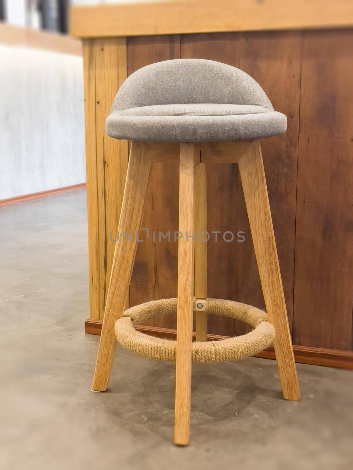 Wooden chair decorated in coffee shop, stock photo