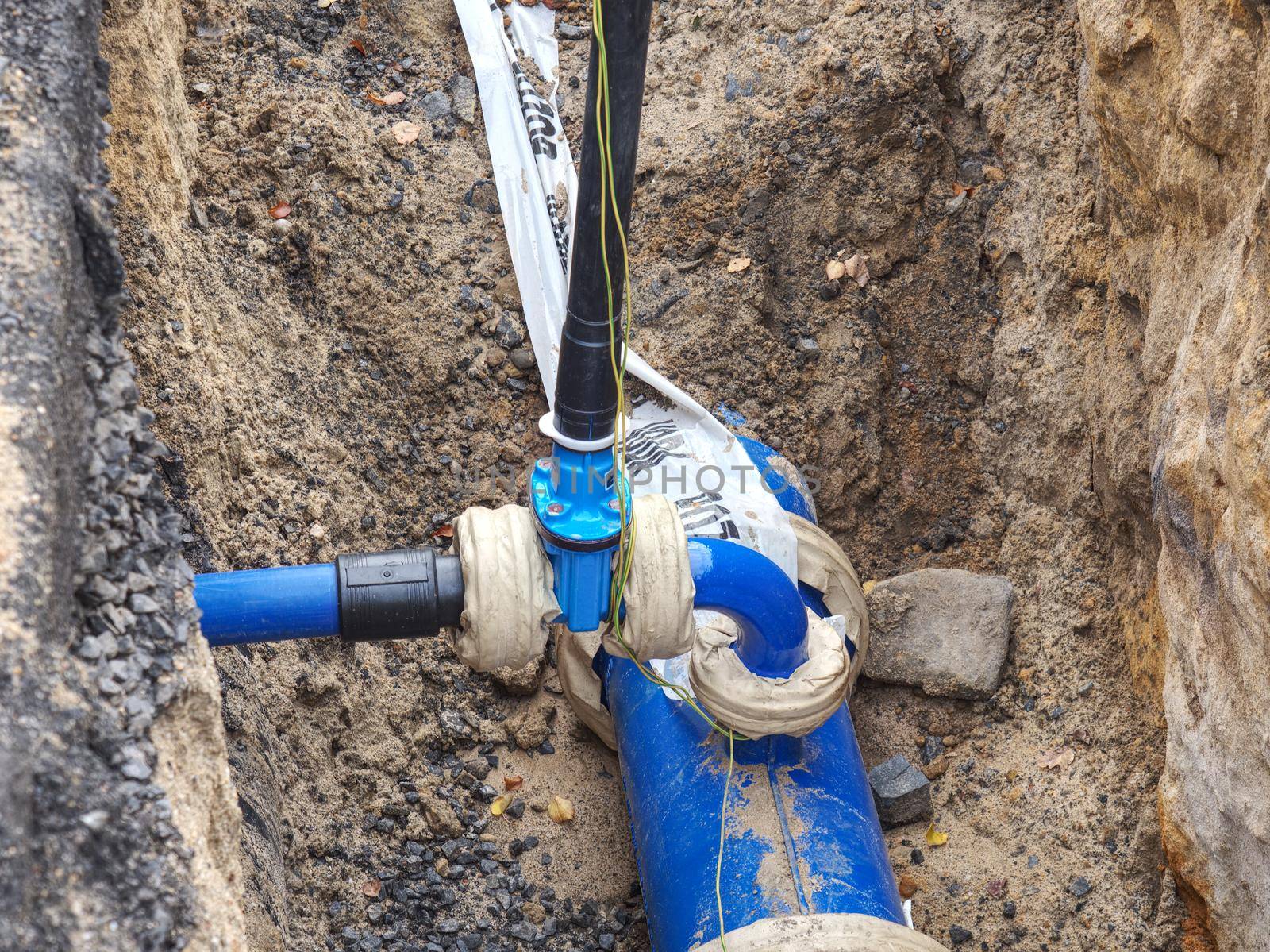 Repair of the underground  broken pipe with replace new for domestic water supply