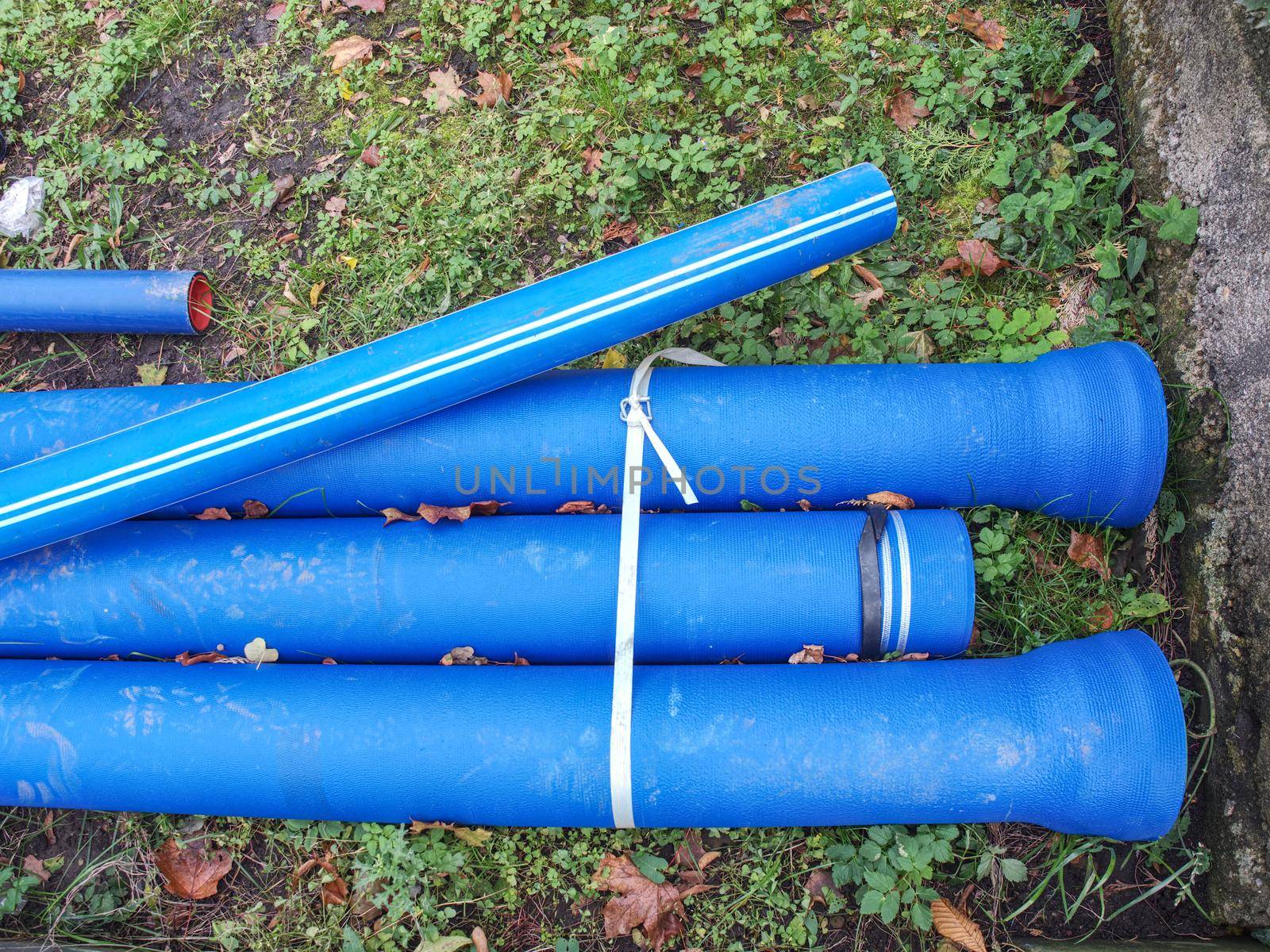 Blue Plastic Pipes For New Water System ready in stock by rdonar2