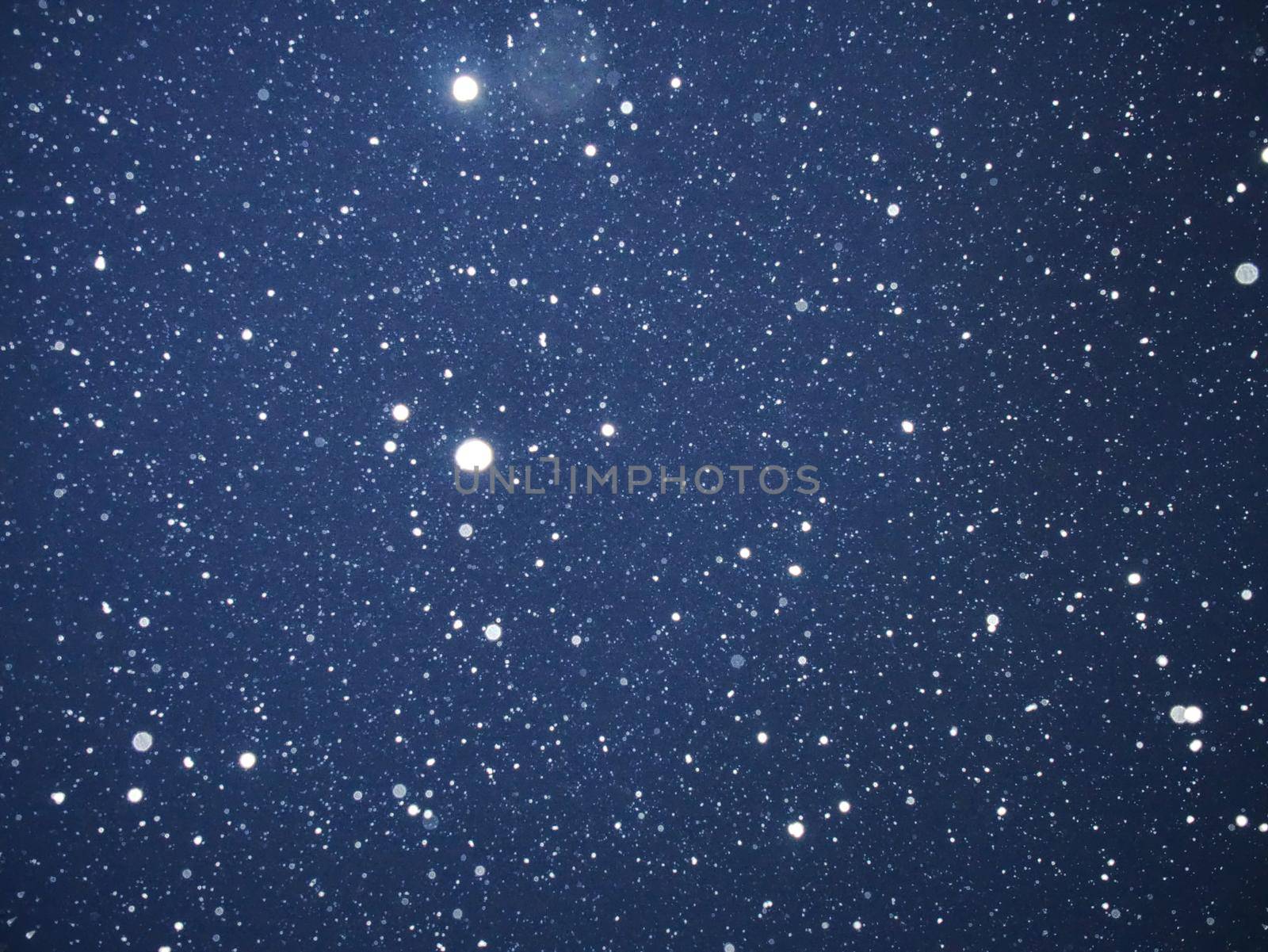 Snowfall within dark new year night. Winter background